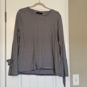 Black and white striped top